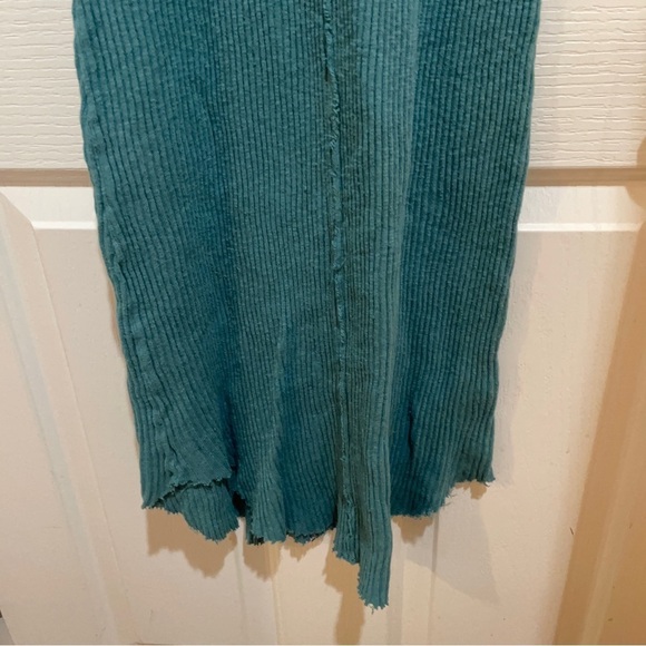 ANTHROPOLOGIE Sasha T.La Ribbed Cotton Knit Midi Maxi Dress new NWT Teal Blue XS - Picture 10 of 16